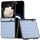 Custodia per telefono in PU con trama intrecciata e cornice nera per Honor Magic V Flip in tre parti (azzurro chiaro) Custodia per telefono in PU con trama intrecciata e cornice nera per Honor Magic V Flip in tre parti (azzurro chiaro)