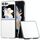 Custodia per telefono in PU con trama intrecciata con cornice nera per Samsung Galaxy Z Flip6 (bianca) Custodia per telefono in PU con trama intrecciata con cornice nera per Samsung Galaxy Z Flip6 (bianca)