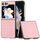 Custodia per telefono in PU con trama intrecciata con cornice nera per Samsung Galaxy Z Flip6 (rosa) Custodia per telefono in PU con trama intrecciata con cornice nera per Samsung Galaxy Z Flip6 (rosa)