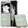 Per Samsung Galaxy Z Flip6 Custodia per telefono in PU con struttura a reticolo colorato con cornice nera (blu) Per Samsung Galaxy Z Flip6 Custodia per telefono in PU con struttura a reticolo colorato con cornice nera (blu)