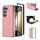 Custodia per telefono a copertura totale in pelle PU con cornice nera per Samsung Galaxy Z Fold6 (rosa) Custodia per telefono a copertura totale in pelle PU con cornice nera per Samsung Galaxy Z Fold6 (rosa)