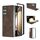 Custodia per telefono a copertura totale in pelle PU con cornice nera per Samsung Galaxy Z Fold6 (caffè) Custodia per telefono a copertura totale in pelle PU con cornice nera per Samsung Galaxy Z Fold6 (caffè)