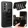 Per OPPO Reno12 5G Custodia per telefono con borsa per carta da cucito modello mucca globale (nera) Per OPPO Reno12 5G Custodia per telefono con borsa per carta da cucito modello mucca globale (nera)