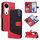 Custodia per telefono in pelle con giunture a tre colori per vivo V40 5G (rossa) Custodia per telefono in pelle con giunture a tre colori per vivo V40 5G (rossa)