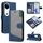 Per vivo V40 5G Custodia per cellulare in pelle con giunture a tre colori (blu)