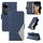 Custodia per telefono in pelle con reticolo rombico bicolore per vivo V40 5G (blu) Custodia per telefono in pelle con reticolo rombico bicolore per vivo V40 5G (blu)