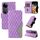 Per vivo V40 5G Custodia per telefono in pelle con reticolo rombico bicolore (viola) Per vivo V40 5G Custodia per telefono in pelle con reticolo rombico bicolore (viola)