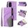 Custodia per telefono in pelle con cerniera a portafoglio con 9 slot per schede bicolore per Honor 200 (viola) Custodia per telefono in pelle con cerniera a portafoglio con 9 slot per schede bicolore per Honor 200 (viola)