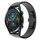 Per Huawei Watch GT2 46mm 22mm Cinturino in lega con fibbia a farfalla con vernice a perline (nero) Per Huawei Watch GT2 46mm 22mm Cinturino in lega con fibbia a farfalla con vernice a perline (nero)