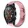 Per Huawei Watch GT 42 / 46mm 22mm Cinturino in lega con fibbia a farfalla con vernice a perline (rosa)