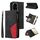 Custodia per telefono in pelle con cerniera a portafoglio con 9 slot per schede bicolore per Honor 200 Pro (nera) Custodia per telefono in pelle con cerniera a portafoglio con 9 slot per schede bicolore per Honor 200 Pro (nera)