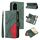 Custodia per telefono in pelle con cerniera a portafoglio con 9 slot per schede bicolore per Honor 200 Pro (verde) Custodia per telefono in pelle con cerniera a portafoglio con 9 slot per schede bicolore per Honor 200 Pro (verde)
