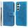 Per Samsung Galaxy S24 FE 5G Custodia per cellulare in pelle con fiori a sette petali (blu) Per Samsung Galaxy S24 FE 5G Custodia per cellulare in pelle con fiori a sette petali (blu)