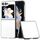 Per Samsung Galaxy Z Flip6 Custodia per telefono con copertura completa in pelle PU e cornice nera (bianca) Per Samsung Galaxy Z Flip6 Custodia per telefono con copertura completa in pelle PU e cornice nera (bianca)