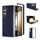 Custodia per telefono a copertura totale con telaio nero in pelle PU per Samsung Galaxy Z Fold6 (blu scuro) Custodia per telefono a copertura totale con telaio nero in pelle PU per Samsung Galaxy Z Fold6 (blu scuro)