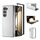 Per Samsung Galaxy Z Fold6 Custodia per telefono con copertura completa in pelle PU e cornice nera (argento) Per Samsung Galaxy Z Fold6 Custodia per telefono con copertura completa in pelle PU e cornice nera (argento)