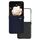 Custodia per telefono a copertura totale in tre parti in pelle PU con cornice nera per Honor Magic V Flip (blu scuro) Custodia per telefono a copertura totale in tre parti in pelle PU con cornice nera per Honor Magic V Flip (blu scuro)