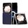 Per Honor Magic V Flip ABEEL Custodia per telefono in pelle PU con cornice traslucida smerigliata e copertura totale (blu scuro) Per Honor Magic V Flip ABEEL Custodia per telefono in pelle PU con cornice traslucida smerigliata e copertura totale (blu scuro)