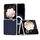 Custodia per telefono in pelle PU con cornice traslucida smerigliata For Honor Magic V Flip ABEEL (blu scuro) Custodia per telefono in pelle PU con cornice traslucida smerigliata For Honor Magic V Flip ABEEL (blu scuro)