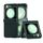 Per Samsung Galaxy Z Flip6 Custodia per telefono a copertura totale in pelle PU con sensazione di pelle in tre parti (verde scuro)