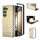 Per Samsung Galaxy Z Fold6 Custodia per telefono in PU con trama intrecciata con cornice nera (oro) Per Samsung Galaxy Z Fold6 Custodia per telefono in PU con trama intrecciata con cornice nera (oro)