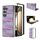 Per Samsung Galaxy Z Fold6 Custodia per telefono in PU con trama a reticolo e colore della cornice nera (viola)