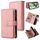 Per Samsung Galaxy S24 FE 5G Custodia in pelle con cerniera e slot per schede multiple, effetto pelle (rosa) Per Samsung Galaxy S24 FE 5G Custodia in pelle con cerniera e slot per schede multiple, effetto pelle (rosa)