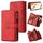 Custodia in pelle con cerniera e portafoglio multi-slot per carte di credito per Honor 200 Pro (rosso) Custodia in pelle con cerniera e portafoglio multi-slot per carte di credito per Honor 200 Pro (rosso)