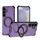 Per Samsung Galaxy S24+ 5G Grating 360 gradi supporto girevole antiurto custodia per telefono (viola)