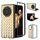 Custodia per telefono in PU con trama intrecciata con cornice nera per Honor Magic V3 (oro) Custodia per telefono in PU con trama intrecciata con cornice nera per Honor Magic V3 (oro)