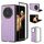 Custodia per telefono in PU con trama intrecciata con cornice nera per Honor Magic V3 (viola) Custodia per telefono in PU con trama intrecciata con cornice nera per Honor Magic V3 (viola)