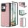 Custodia per telefono in PU con trama intrecciata con cornice nera per Honor Magic Vs3 (rosa) Custodia per telefono in PU con trama intrecciata con cornice nera per Honor Magic Vs3 (rosa)