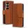Per Samsung Galaxy Z Fold6 Custodia in pelle con fibbia a diamante e cordino (marrone) Per Samsung Galaxy Z Fold6 Custodia in pelle con fibbia a diamante e cordino (marrone)