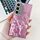 Per Samsung Galaxy S24 FE 5G Custodia per telefono in TPU con texture glitterata e pellicola per lenti (rughe viola) Per Samsung Galaxy S24 FE 5G Custodia per telefono in TPU con texture glitterata e pellicola per lenti (rughe viola)