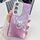 Per Samsung Galaxy S24 5G placcatura glitter texture anello supporto custodia per telefono in TPU con pellicola per lenti (filato di piume viola) Per Samsung Galaxy S24 5G placcatura glitter texture anello supporto custodia per telefono in TPU con pellicola per lenti (filato di piume viola)