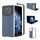 Per Xiaomi Mix Fold 4 Custodia per telefono in PU con trama in fibra di carbonio e cornice nera (blu cielo)
