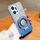 Custodia per telefono in TPU con supporto rotondo glitterato sfumato placcato per Honor X7a (blu Sierra) Custodia per telefono in TPU con supporto rotondo glitterato sfumato placcato per Honor X7a (blu Sierra)