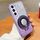 Per Samsung Galaxy S23+ 5G Custodia per telefono in TPU con supporto rotondo glitterato sfumato placcato (viola) Per Samsung Galaxy S23+ 5G Custodia per telefono in TPU con supporto rotondo glitterato sfumato placcato (viola)