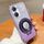 Per vivo Y03 Custodia per telefono in TPU con supporto rotondo glitterato sfumato placcato (viola) Per vivo Y03 Custodia per telefono in TPU con supporto rotondo glitterato sfumato placcato (viola)