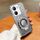 Per vivo Y78 / Y36 5G Custodia per telefono in TPU con supporto rotondo glitterato sfumato placcato (argento)