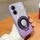 Per vivo Y16 Custodia per telefono in TPU con supporto rotondo glitterato sfumato placcato (viola) Per vivo Y16 Custodia per telefono in TPU con supporto rotondo glitterato sfumato placcato (viola)