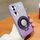 Custodia per telefono in TPU con supporto rotondo glitterato sfumato placcato per Honor 70 (viola) Custodia per telefono in TPU con supporto rotondo glitterato sfumato placcato per Honor 70 (viola)
