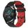 Per Huawei GT2 46mm 22mm Cinturino in silicone bicolore con motivo a calcio (nero + rosso)