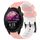 Per Garmin Forerunner 255 Music 22mm Cinturino per orologio in silicone bicolore con motivo a calcio (rosa + bianco) Per Garmin Forerunner 255 Music 22mm Cinturino per orologio in silicone bicolore con motivo a calcio (rosa + bianco)