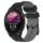 Per Garmin Forerunner 255 Music 22mm Cinturino per orologio in silicone bicolore con motivo a calcio (nero + grigio) Per Garmin Forerunner 255 Music 22mm Cinturino per orologio in silicone bicolore con motivo a calcio (nero + grigio)