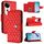 Per vivo S19 Pro Custodia per telefono in pelle con texture rombica e cordino (rosso) Per vivo S19 Pro Custodia per telefono in pelle con texture rombica e cordino (rosso)