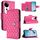 Per vivo S19 Pro Custodia per telefono in pelle con texture rombica con cordino (rosso rosa) Per vivo S19 Pro Custodia per telefono in pelle con texture rombica con cordino (rosso rosa)