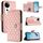 Per vivo S19 Pro Custodia per telefono in pelle con texture rombica con cordino (rosa corallo) Per vivo S19 Pro Custodia per telefono in pelle con texture rombica con cordino (rosa corallo)