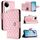 Custodia per cellulare in pelle con texture rombica per vivo S19 con cordino (rosa)
