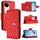 Per vivo S19 Custodia per telefono in pelle con texture rombica e cordino (rosso) Per vivo S19 Custodia per telefono in pelle con texture rombica e cordino (rosso)
